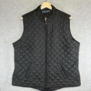Karen Scott Sport Black Quilted Zip Up Puffer Vest Size XL